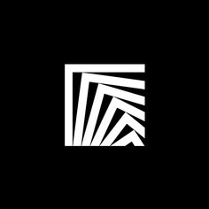 a black and white logo with squares in the middle, on top of each other