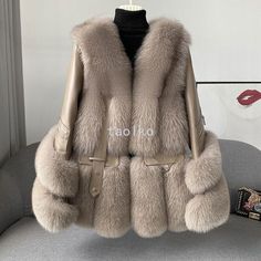 Real Fur Coat Women Luxury Fashion Winter Real Leather Jacket Fashion Outwear | eBay Winter Beige Leather Jacket, Elegant Beige Leather Jacket For Winter, Leather Fur Coat For Fall, Leather Fur Coat With Long Sleeves For Fall, Leather Long Sleeve Fur Coat For Fall, Long Sleeve Leather Fur Coat For Fall, Leather Jacket Fashion, Outwear Fashion, Real Fur Coat