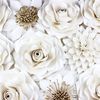 white roses with gold centers are arranged together