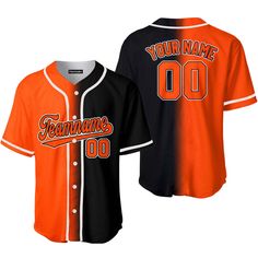 Custom Black White Orange Fade Fashion Baseball Jerseys For Men & Women JN1189_8384 PRODUCT INFORMATION 100% polyester blended fabric, offers outstanding durability, insulation, and wrinkle resistance. Machine wash in cold with similar colors/no bleach/low iron. Breathable, durable, and easy to care for. Moisture-wicking. Advanced 3D Printing Technology: This makes the NEVER FADE hoodies/shirt with machine washing or hand washing. USA standard size. Please refer to our size chart before you orde Black Team Outerwear For Sports Events, Black Team Spirit Outerwear For College, Black Team Spirit Outerwear For Sports Events, Sporty Black Outerwear With Team Name, Black Outerwear For Sports Events, Collegiate Black Outerwear For Sports Season, Team Spirit Black Outerwear For Streetwear, Black Team Spirit Outerwear For Streetwear, Black Team Spirit Winter Outerwear