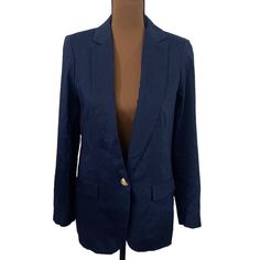 J Crew Alfie Italian Mario Bellucci Linen Blend Fabric Club Blazer Navy Nwt, Size 0 Alfie Is A Relaxed Fit Summer Appropriate Blazer That's Straight Through The Waist With An Elongated Silhouette For All The Layering Potential. This Version Is Crafted In Luxe Italian Linen From Lanifico Mario Bellucci For A Drapey, Slightly Less Structured Feel That's Soft To The Touch And Looked Very Old Money. Peak Lapel. Single-Breasted. Welt Pockets With Flaps. Chest Slit Pocket Functional Buttons At Cuffs. French Girl Chic, Fit Summer, Peak Lapel, French Girl, Old Money, Welt Pockets, Blue Gold, Single Breasted, Blazer Suit