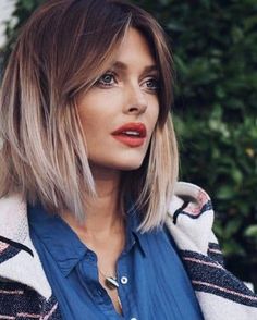 Brown Bob Haircut, Bardot Bangs, Super Hair, Trendy Hair Color, Long Bob Hairstyles, Ombre Hair Color, Short Hair With Bangs, Blonde Ombre