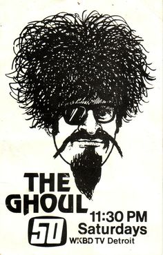 the ghoul concert poster with an image of a man's head and glasses