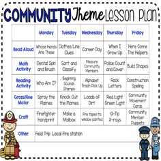 the community lesson plan for children