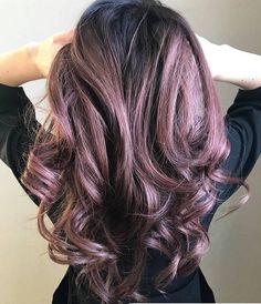 Chocolate Lilac Hair, Lilac Hair Color, Pastel Purple Hair, Blue Ombre Hair, Winter Hair Color, Ombre Hair Color