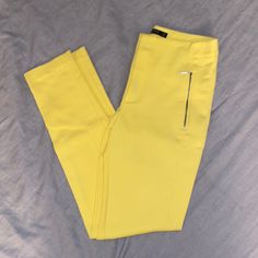 Zara Yellow Pants . Barley Worn Almost Brand New Trendy Spring Pants With Zipper Closure, Casual High Waist Pants With Side Zipper, Casual High-waist Pants With Side Zipper, Spring Casual Pants With Zipper Closure, Casual Spring Pants With Zipper Closure, High-waisted Bottoms With Zipper Closure For Spring, Casual Pants With Zipper Closure For Spring, Trendy Bottoms With Side Zipper For Spring, Trendy Spring Pants With Side Zipper