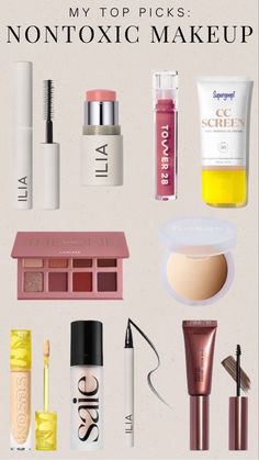 clean makeup products Clean Makeup Brands At Ulta, Natural Makeup Brands Products, Clean Makeup Products Drugstore, Nontoxic Hair Products, Clean Make Up Products, All Natural Makeup Brands, Best Non Toxic Makeup, Best Clean Makeup Brands, Clean Skincare Products