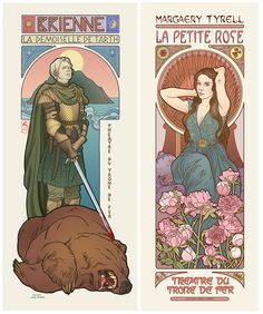 GoT Art Nouveau posters by Ellin Jonsson Art Nouveau Posters, Illustration Art Nouveau, Polaroid 600