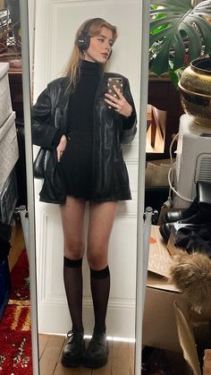 All Black Spooky Outfit, Medium Sized Women Fashion, Cool Fashion Outfits Edgy, London Grunge Fashion, Collared Long Sleeve Outfit, 2015 Grunge Outfits, Alternative Fall Fashion 2023, Black And Red Formal Outfit, Womens Aesthetic Outfits