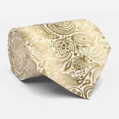 Elegant light ivory and gold vintage floral paisley pattern. Cool wedding tie. If you need any help customizing any of my designs, contact ArtOnWear designer. Free text formatting with live help available by request. Elegant Wedding Ties With Paisley Print, Elegant Paisley Print Wedding Suit Accessories, Elegant Wedding Suit And Tie Accessories With Paisley Print, Wedding Paisley Print Standard Tie, Wedding Paisley Print Tie, Ivory Suit, Cool Wedding, Wedding Tie, Vintage Paisley