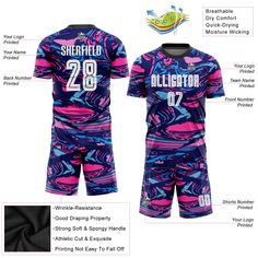 Order the jersey with special name & number you want from our shop, making a vibrant look on the field or daily life! Features: 1. Material: Made from 100% polyester wicking knit with 95% polyester / 5% spandex wicking pinhole mesh 2. Jerseys with sublimation printed name and numbers 3. Moisture-wicking fabric has spongy handle, good draping property and elasticity as well as good dimensional stability and wrinkle-resistance 4. Breathable & Quick-Drying 5. Athletic Cut & Exquisite stitching not