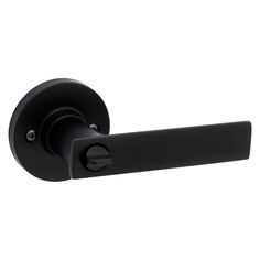 a black door handle on a white background