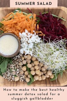 healthy chickpea salad with honey citrus vinaigrette dressing in a wooden bowl