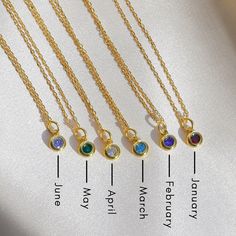 Reflect your birth month with our Birthstone pendant necklace. This necklace makes for a meaningful personalized gift for you or someone special. The perfect birthday, graduation, or Christmas gift. Each necklace is handmade and made in gold vermeil, thick 18k gold layer on 925 sterling silver. - Pendant size: 6 mm- Adjustable chain 16 to 18 inches.- Shower safe / tarnish resistant - Made in gold vermeil: a thick 18k gold layer on sterling silver.- 1 Year warrantyJan: GarnetFeb: AmethystMar: Aqu Birthstones By Month, Gold Diamond Hoop Earrings, Gold Choker Necklace, Birthstone Gifts, Birthstone Pendant, Gold Choker, Diamond Hoop Earrings, Birth Month, Hoop Earrings Small