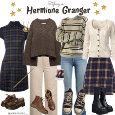 #lookbooks #lookbookaccount #hermionegranger Hermione Granger Shoes, Emma Inspired Outfits, Harry Potter Characters Outfits, What To Wear To Universal Studios Outfit Ideas Harry Potter, Harry Potter Outfit Inspiration, Harry Potter Fashion Aesthetic