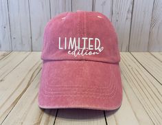 *Limited Edition funny, sassy saying embroidered design in white on a pink color distressed hat. *Adjustable strap closure *Hand Wash Only *Adjustable hat: baseball caps come in one size, the strap at the back allows to adjustable to fit most sizes, classic design, great for women and men to wear *Wide application: vintage baseball hat is good for outdoor activities like walking, cycling, golfing, also great for attending sporting events, beach, pool or lake, and other outdoor events *Unstructured hat *Returns & Exchanges* Not Accepted: But please contact me if you have problems with your order. Pink Cotton Hat Gift, Pink Adjustable Baseball Cap With Letter Print, Pink Dad Hat With Letter Print, Customizable Pink Hat With Curved Brim, Adjustable Distressed Pink Hat, Trendy Personalized Pink Hat, Personalized Pink Cap, Trendy Pink Hat For Birthday, Pink Curved Brim Hat Personalized