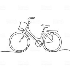 a single line drawing of a bicycle