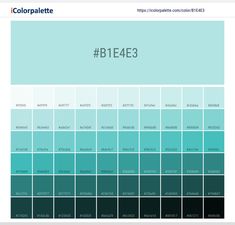 the color palette is shown in shades of blue, green and black with white letters