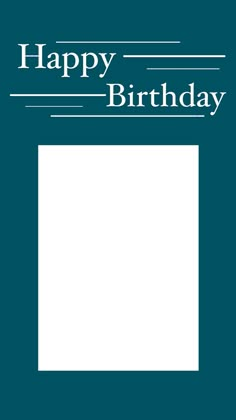 a blue birthday card with the words happy birthday in black and white lettering on it