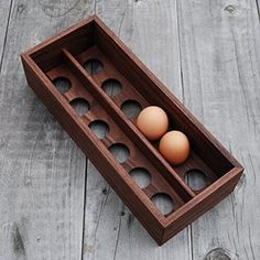 an egg tray with two eggs in it