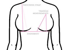 the back view of a woman's torso with measurements in pink and black on white