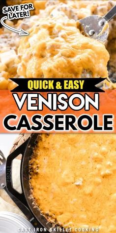 the cover of quick and easy venison casserole with text overlay