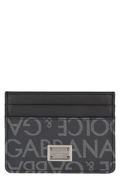 8B969 DOLCE & GABBANA LOGO DETAIL LEATHER CARD HOLDER Shoe Technology, First Perfume, Stefano Gabbana, Leather Card Holder, Man Logo, Bags Logo, Dolce And Gabbana Man, Card Holder Leather, Leather Items