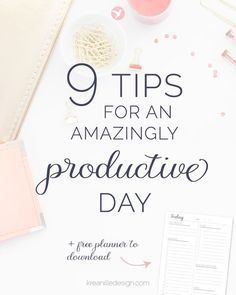 a white desk with the words 9 tips for an amazing product day written on it