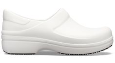 White Waterproof Synthetic Clogs, Waterproof White Synthetic Clogs, White Waterproof Clogs With Round Toe, Waterproof White Clogs With Round Toe, Comfortable Slip-resistant Sports Clogs, Comfortable Slip-resistant Clogs For Sports, Sporty Clogs With Arch Support And Round Toe, Sporty Waterproof Clogs With Round Toe, Functional Slip-resistant Clogs With Round Toe