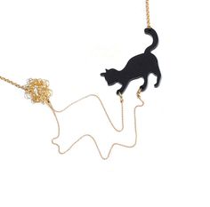 ★ Real conversation piece, Unique and elegant design ★ Best gift for cat girl, gift for your daughter, sister, hostess or any cat lady:-) ★ 100% Top quality 18K Gold plated 2 microns thick over brass base (very durable) ★ 100% 18K Gold Filled chain, hoops and brackets GUARANTEED ★ Beautiful, one of a kind clasp design ★ 2 YEAR WARRANTY Kitten Necklace, Black cat necklace, cat girl gift, Mom of cats gift, animal lover jewelry, cat with yarn, statement pendant, cat with wool And here is the neckla Black Cat Necklace, Black Necklace Statement, Necklace Cat, Tiny Cats, Lover Jewelry, Cat Lady Gift, Animal Necklace, Halloween Necklace, Lovers Necklace