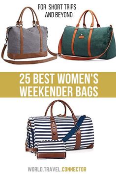 Check out top 25 women's weekender bags for weekend gateways, short trips, travel and beyond I Best Weekend Bags for Women I Leather Weekend bags for Women I Canvas Weekend Bags for Women I Travel Weekend Bags for Women I Fashion Weekend Bags for Women I Large Weekender Bag I Small Weekender Bag for Women I #Weekend #Bag #Women #Travel #Best #Weekender Weekender Bags For Women, Best Weekender Bag For Women, Weekend Bags For Women, Best Travel Items, Overnight Bags For Women, What To Pack When Traveling, Large Weekender Bag, Womens Weekender Bag, Pack For Vacation