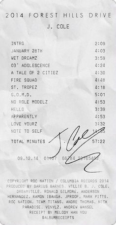 a receipt from the forest hills drive