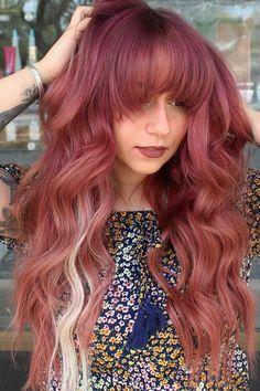 Patrick Garcia, Blonde Streak, Mauve Hair, Pink And Purple Hair, Sunkissed Hair Brunette, Wedding Hair Colors, Wine Hair, Dyed Hair Inspiration, Brunette Balayage Hair