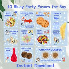 the 10 blue party favors for boy