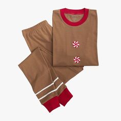 Sweet holiday dreams start with our gingerbread pajamas. Decorated with decorated with candy-colored cuffs, embroidered buttons and white ricrac icing, the pure organic cotton offers cozy warmth, comfy softness and whimsical style. DETAILS THAT MATTER Made of 100% organic cotton with digitally printed design. 220-gram weight. Long sleeved top is ribbed at neck, wrists and ankles. Pants feature an elastic waistband. KEY PRODUCT POINTS Available in Adult sizes: Extra-Small, Small, Medium, Large and Extra-Large. Machine wash. Imported. SIZE RECOMMENDATIONS XS: Chest 34"-36"; Waist 27"-28"; Hip: 36"-37" S: Chest 36"-38"; Waist 28"-31"; Hip: 37"-40" M: Chest 38"-41"; Waist 31"-34"; Hip: 40"-43" L: Chest 41"-45"; Waist 34"-38"; Hip: 43"-46" XL: Chest 45"-49"; Waist 42"-46"; Hip: 50"-52" THIS SET Gingerbread Pajamas, Boys Christmas Pajamas, Embroidered Buttons, Whimsical Style, Whimsical Fashion, Long Sleeved Top, The Pure, Dream Holiday, Pottery Barn Kids