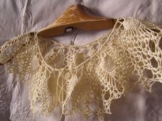 Crochet Lace Collar, Crocheted Lace, Lace Collar, Choker Necklaces, Estonia, Light Yellow, Crochet Lace, Cotton Yarn, Clothing Items