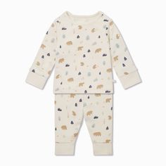 Little cubs will be excited for bedtime with our Bear Print Pajama Set. It's crafted in our signature organic cotton and bamboo from viscose fabric with a playful bear print. The bottoms have an elasticated waistband for the perfect fit. Top features:
 • Made from our signature 30% organic cotton and 70% bamboo from viscose fabric from viscose
 • Popper placket on shoulders up to 2 years
 • Cuffs in base colour Bottoms feature:
 • Made from our signature 30% organic cotton and 70% bamboo from vi Nature Baby Shower, We Bear, Buy Buy Baby, Print Pajamas, Bamboo Fabric, Bear Print, Viscose Fabric, Mini Boden, Baby Soft