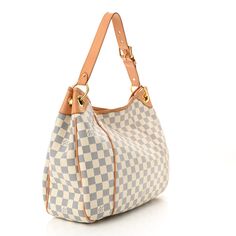 This is an authentic LOUIS VUITTON Damier Azur Galliera PM. This hobo style handbag is crafted of Louis Vuitton's signature Damier canvas in blue and white. It features a vachetta cowhide leather adjustable looping shoulder strap, piping trim, and polished brass hardware. The top opens to a beige microfiber interior with patch pockets. Louis Vuitton Damier Azur, Hobo Style, Brass Hardware, Polished Brass, Authentic Louis Vuitton, Cowhide Leather, Louis Vuitton Damier, Piping, Patch Pocket