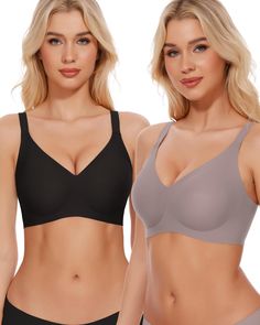 PRICES MAY VARY. 【Bras for Women no Underwire】Made of 65% nylon and 35% spandex, the fabric is as smooth and soft as butter, as thin as a cloud, and feels delicate to the touch. The seamless weave helps the bra conform to the curves of your body with no special ridges to abrade the skin, keeping you comfortable all day long. 【Size Chart】 S-32A, 32B, 32C,32D (34A); M-34A,34B,34C,34D (36A) ; L-36A,36B,36C,36D; XL-38A,38B,38C,38D; XXL-40A,40B,40C,40D. Our wirelwss push up bra with light support has Low Back Bra, Deep V Bra, Bra Extender, Body Types Women, Sleep Bra, Lounge Bra, Minimiser Bra, Full Coverage Bra, Plus Size Bra