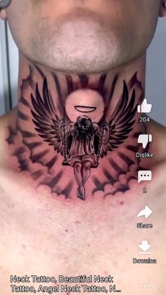 a man with tattoos on his neck and chest is shown in this screenshote