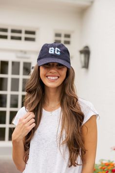 Stay ahead of the fashion game with our Monogrammed Corduroy Hat, the go-to accessory to elevate your fall style. Make it uniquely yours with an embroidered monogram in your favorite colors. Available in Cream, Tan, and Navy, you can't go wrong with these classic colors that are sure to complement any outfit. This stylish and personalized hat is the perfect gift for any occasion.  So don't wait, order your Embroidered Corduroy Baseball Hat today! HAT DETAILS: - Baseball dad hat  - Monogram is em Casual College Hat With Letter Patch, Casual Cotton Trucker Hat For Game Day, Casual Trucker Hat For College, Casual Cotton Dad Hat For College, Casual Baseball Cap For Game Day, Casual Dad Hat For Game Day, Casual Cotton Trucker Hat With Letter Patch, Casual Trucker Hat With Letter Embroidery, Casual Hat With Letter Patch For Game Day