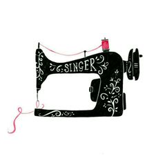 a drawing of a sewing machine with the words singer like making things written on it