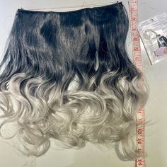 Brand New In Package With Instructions, Clips And Extra Halo, Nice Soft Hair. See Pics. Great Addition To Add Body Or Volume To Your Own Hair. I Ship Daily. Halo Extensions, Soft Hair, Black Silver, Halo, Gray Color, Hair, Silver, Black, Color