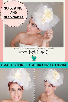 How to Make a No-Sew Craft Store Tulle Fascinator by Carolyn J. Braden Diy Derby Fascinator, Diy Derby Hat Ideas, Derby Hats Diy Ideas, Kentucky Derby Hats Diy, Derby Hats Diy, Diy Fascinator, Fascinator Hats Outfit, How To Make Fascinators, Diy Home Improvements