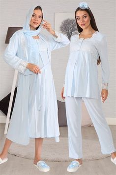 LohusaHamile 2406 Maternity Pajamas Maternity Nightgown Set with Robe  for Muslim women Cotton Fabric There are 4 pieces of product in the package ( Maternity Pajamas, Maternity Nightdress and Maternity Robe ) This Products have breastfeeding feature Pajamas and nightgown are long sleeved Adjustable at the waist There is a Belt in the Pachage There is a scarf in the Package it's a model that you can use after postpartum period Attention, There are CROWN and SLIPPERS in the Package Size Range; if Maternity Nightgown, Maternity Pajama Set, Maternity Nursing Pajamas, Nursing Pajamas, Nightgown Sets, Maternity Pajamas, Pyjama Sets, Post Partum, Hijab Scarf