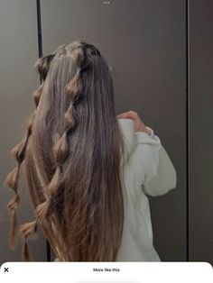 Hair Styles For Long Hair Brown, Cute Longhair Style, Hairstyles Brunette Braided, Brown Hair Aesthetic Hairstyle, Long Brown Hair Styles Hairdos, Aesthetic Hairstyles Brunette, Cute Long Brown Hairstyles, Long Brown Hair Outfits, Brown Hair Esthetics