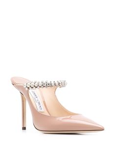 Jimmy Choo Bing 100, Jimmy Choo Bing, Jimmy Choo Heels, Heel Mules, Ballet Pink, Moon Boots, Patent Leather Heels, Patent Leather Pumps, Heel Sandal