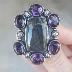 Brand New Handmade Oversized Tube Agate And Faceted Amethyst Silver Statement Ring. 925 Stamped New To Poshmark? Use Referral Code Kimberlyn222 To Receive $10. Silver Amethyst Ring With Large Stone, Spiritual Silver Amethyst Ring With Large Stone, Silver Gemstones With Large Stone, Unique Silver Amethyst Ring With Large Stone, Silver Oval Amethyst Ring With Natural Stones, Oval Silver Amethyst Ring With Natural Stones, Silver Amethyst Ring With Natural Stones As Gift, Unique Silver Amethyst Ring With Natural Stones, Silver Amethyst Ring With Stones As A Gift