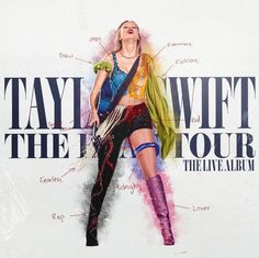 a drawing of a woman with her arms spread out and the words taylor swift on it