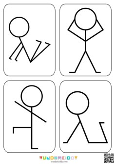 four stick figures with different shapes and sizes, each showing an individual's body